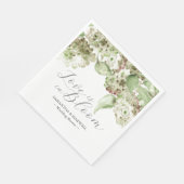 Wasserfarbene Hortensien-Blumen Hochzeitsdusche Serviette (Ecke)