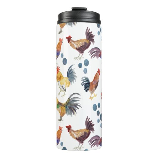 Wasserfarbene Hühner Eier Barnyard Hühner Thermosbecher (Vorderseite)