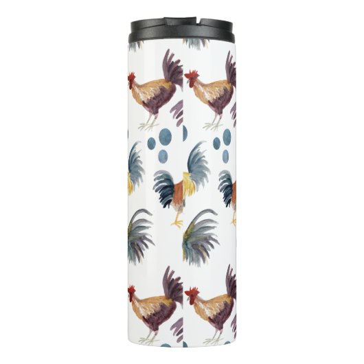 Wasserfarbene Hühner Eier Barnyard Hühner Thermosbecher (Rückseite)