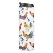 Wasserfarbene Hühner Eier Barnyard Hühner Thermosbecher (Nach rechts gedreht)