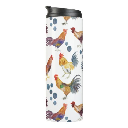 Wasserfarbene Hühner Eier Barnyard Hühner Thermosbecher (Nach rechts gedreht)
