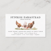 Wasserfarbene Hühner | Frische Eier Visitenkarte (Vorderseite)