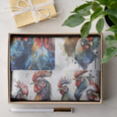 Wasserfarbene Hühner Seidenpapier (Geschenk)