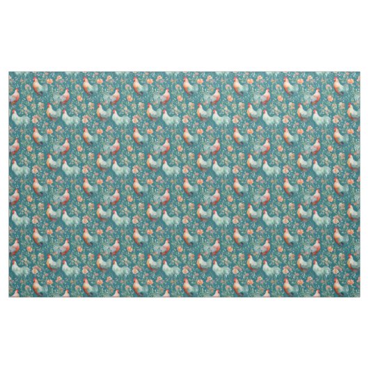 Wasserfarbene Hühner Stoff (Fat Quarter (45,7 x 55,9 cm))