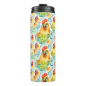 Wasserfarbene Hühner Thermosbecher (Vorderseite)