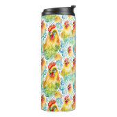 Wasserfarbene Hühner Thermosbecher (Nach links gedreht)