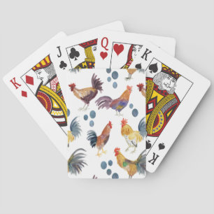Wasserfarbene Hühner und Eier - farbenfrohe Malere Spielkarten