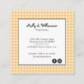 Wasserfarbene Hühnerfarm Frische Eier Quadratische Visitenkarte (Rückseite)