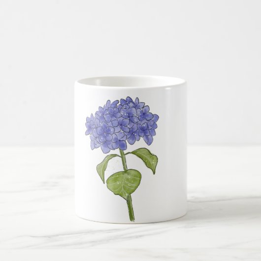 Wasserfarbene Hydrangea-Blume Kaffeetasse (Mittel)