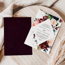 Wasserfarbene Illustrierte Fall Blumenzange Diaman Einladung