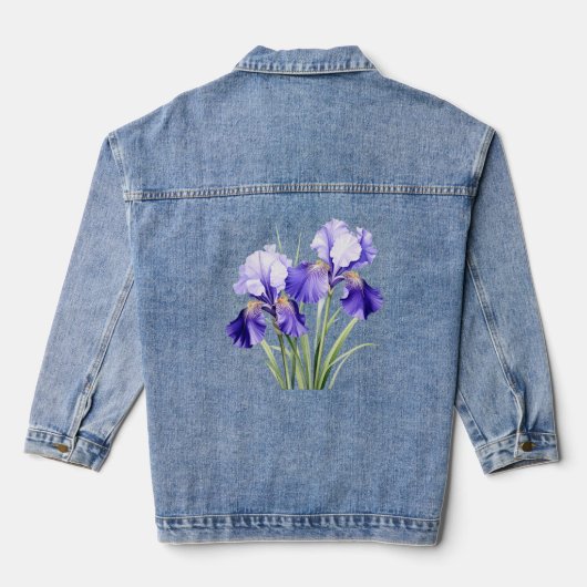 Wasserfarbene Iris Jeansjacke (Rückseite)