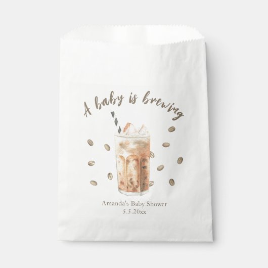 Wasserfarbene Kaffeepause Babydusche Geschenktütchen (Vorderseite)