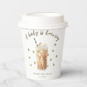 Wasserfarbene Kaffeepause Babydusche Pappbecher (Vorderseite)