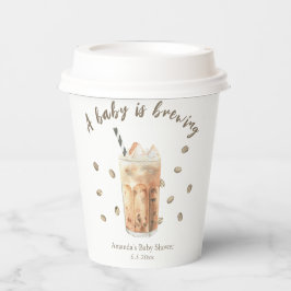 Wasserfarbene Kaffeepause Babydusche Pappbecher