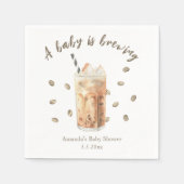 Wasserfarbene Kaffeepause Babydusche Serviette (Vorderseite)