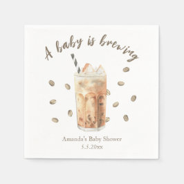 Wasserfarbene Kaffeepause Babydusche Serviette