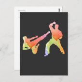 Wasserfarbene Kampfkünste Karate Artist Postkarte (Vorne/Hinten)