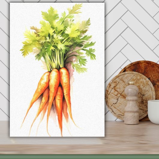 Wasserfarbene Karotten Veggie Kunst, Dichtung und  Leinwanddruck