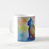 Wasserfarbene Katze zeichnete Tasse (Vorderseite Links)