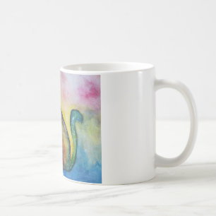 Wasserfarbene Katze zeichnete Tasse