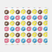 Wasserfarbene kleine Donuts, nahtloses Muster. Fleecedecke (Vorderseite (Horizontal))