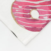 Wasserfarbene kleine Donuts, nahtloses Muster. Fleecedecke (Ecke)