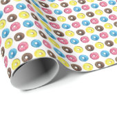 Wasserfarbene kleine Donuts, nahtloses Muster. Geschenkpapier (Rolleneckpunkt)