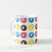 Wasserfarbene kleine Donuts, nahtloses Muster. Kaffeetasse (Vorderseite Links)