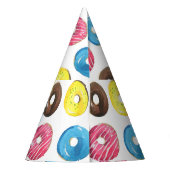 Wasserfarbene kleine Donuts, nahtloses Muster. Partyhütchen (Rückseite)