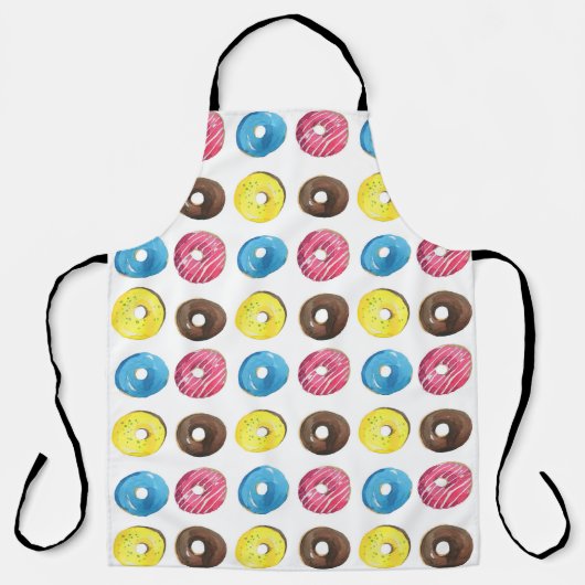 Wasserfarbene kleine Donuts, nahtloses Muster. Schürze (Vorderseite)