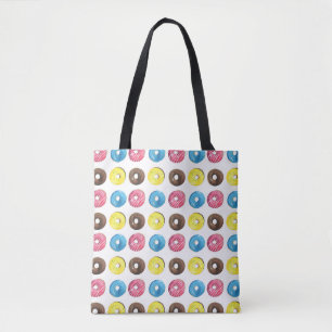 Wasserfarbene kleine Donuts, nahtloses Muster. Tasche