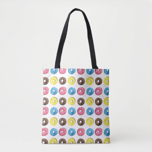 Wasserfarbene kleine Donuts, nahtloses Muster. Tasche (Vorderseite)
