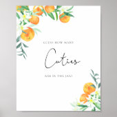 Wasserfarbene kleine Orangen, raten Sie, wie viele Poster (Vorne)