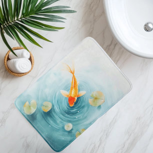 Wasserfarbene Koi-Fisch-Serenität Badematte