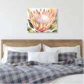 Wasserfarbene König-Protea Leinwanddruck (Insitu (Schlafzimmer))