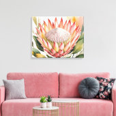 Wasserfarbene König-Protea Leinwanddruck (Insitu (Wohnzimmer))