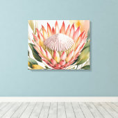 Wasserfarbene König-Protea Leinwanddruck (Insitu (Holzboden))