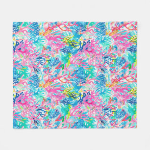 Wasserfarbene Korallenriff-Tropen-Chic-Fleece-Deck Fleecedecke