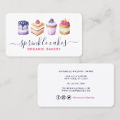 Wasserfarbene Kuchen und Süßigkeiten  Visitenkarte (Vorne/Hinten)