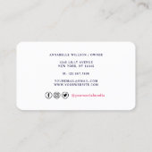 Wasserfarbene Kuchen und Süßigkeiten  Visitenkarte (Rückseite)