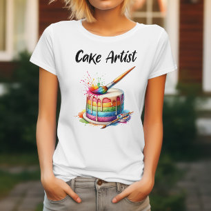 Wasserfarbene Kuchenkünstlerin für Bäckerinnen T-Shirt