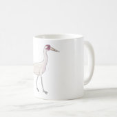 Wasserfarbene Kunst der Kranichart Whooping Crane Kaffeetasse (VorderseiteRechts)
