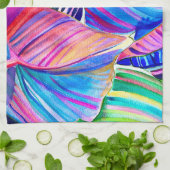 Wasserfarbene Kunst, Dichtung und Musik Tropisches Geschirrtuch (Gefaltet)