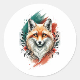 Wasserfarbene Kunst - Eleganter Mystic Fox Sticker