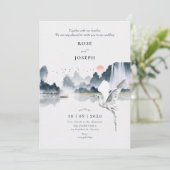 Wasserfarbene Kunst - Landschaft Einladung (Stehend Vorderseite)