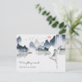 Wasserfarbene Kunst, Naturlandschaft Einladung Postkarte (Stehend Vorderseite)