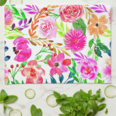 WASSERFARBENE KUNSTGESTALTUNG, FARBHAFTE BLUME GESCHIRRTUCH (Gefaltet)