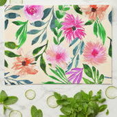 WASSERFARBENE KUNSTGESTALTUNG, FARBHAFTE BLUME GESCHIRRTUCH (Gefaltet)