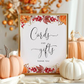 Wasserfarbene Kürbiskarten und Geschenke Poster