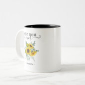 Wasserfarbene Land Sonnenblumen Beste Mama je Tass Zweifarbige Tasse (Vorderseite Links)